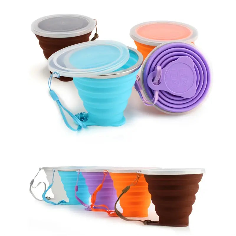 Collapsible Silicone Travel Cup with Lid