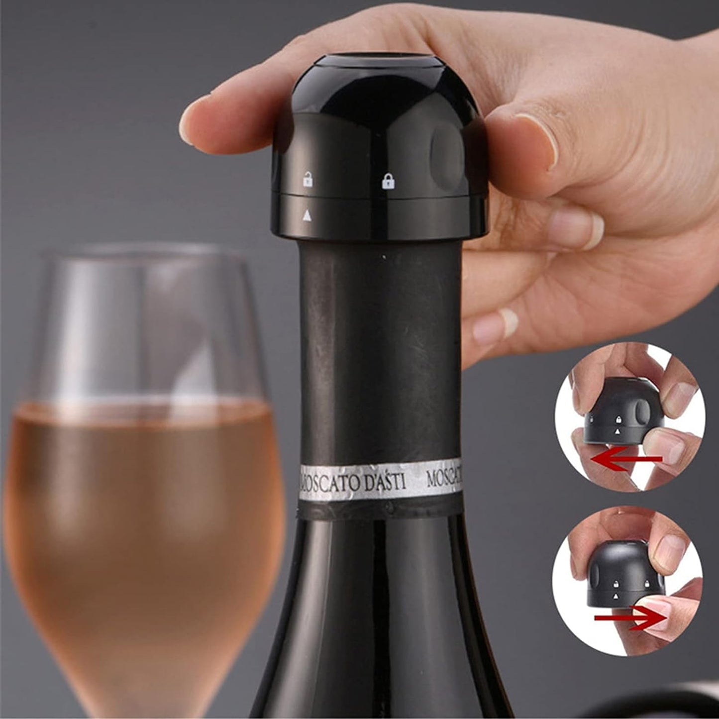 Reusable Vacuum Leakproof Champagne Stopper (2pk)