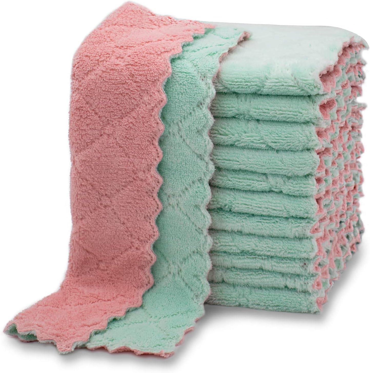 Super Absorbent Coral Velvet Dishtowels (Set of 20ps)