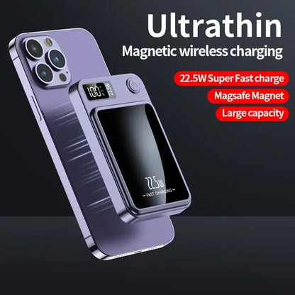 TravelPower 10000mAh Magnetic Wireless Power Bank -Purple