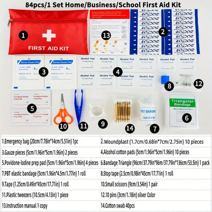 TravelEmergency 84-in-1 Aid Kit