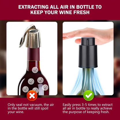 2-in-1 Reusable Vacuum Wine Bottle Stopper