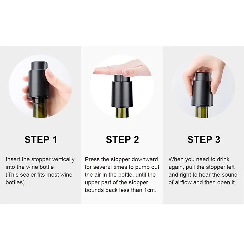 2-in-1 Reusable Vacuum Wine Bottle Stopper