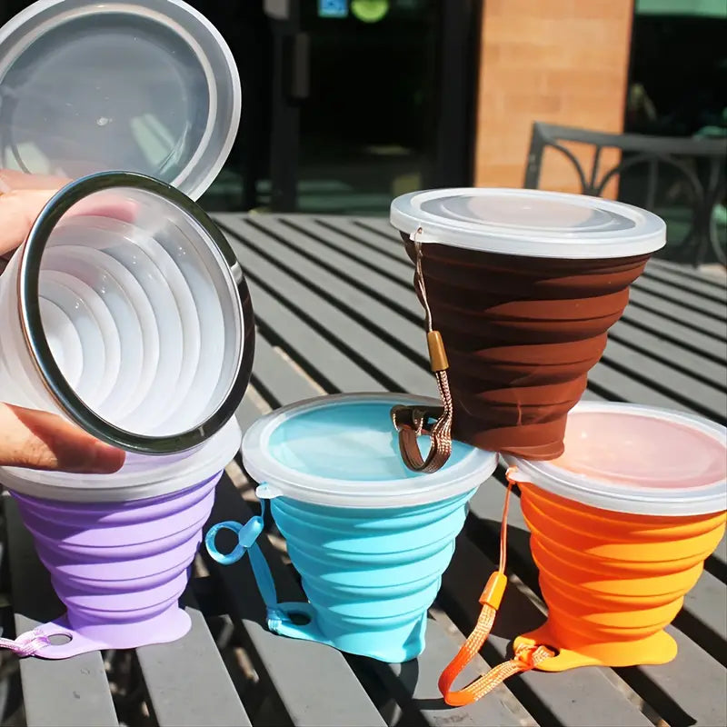 Collapsible Silicone Travel Cup with Lid