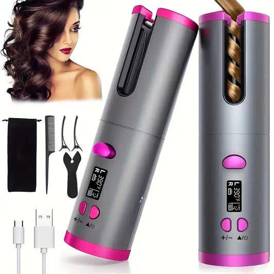 Cordless Automatic Curling Iron - GREY COLOR