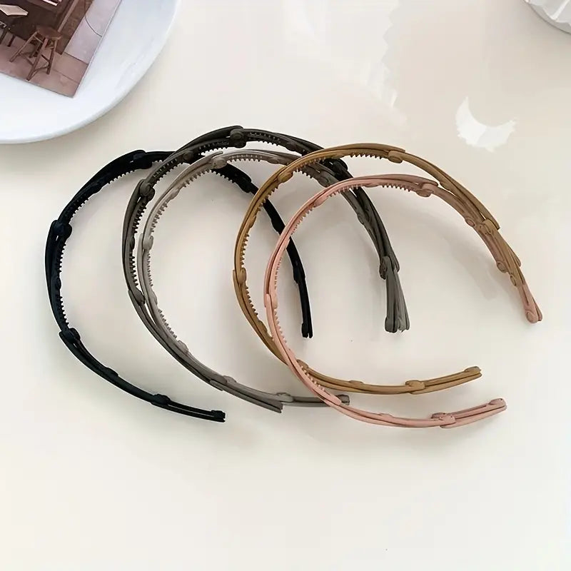 Retractable Pocket Hair Band, Foldable Headband Folding Hairband Portable Adjustable Hair Hoop No Slip Headband for Women Girl