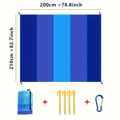 Waterproof Pocket Beach Blanket, Folding Portable Mat For Outdoor Camping Picnic