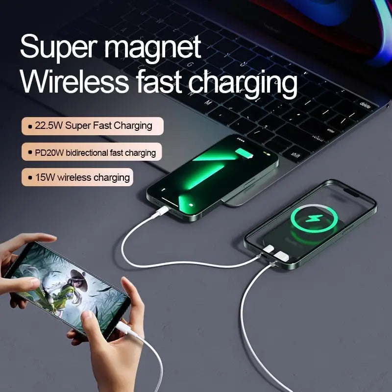 TravelPower 10000mAh Magnetic Wireless Power Bank -Purple